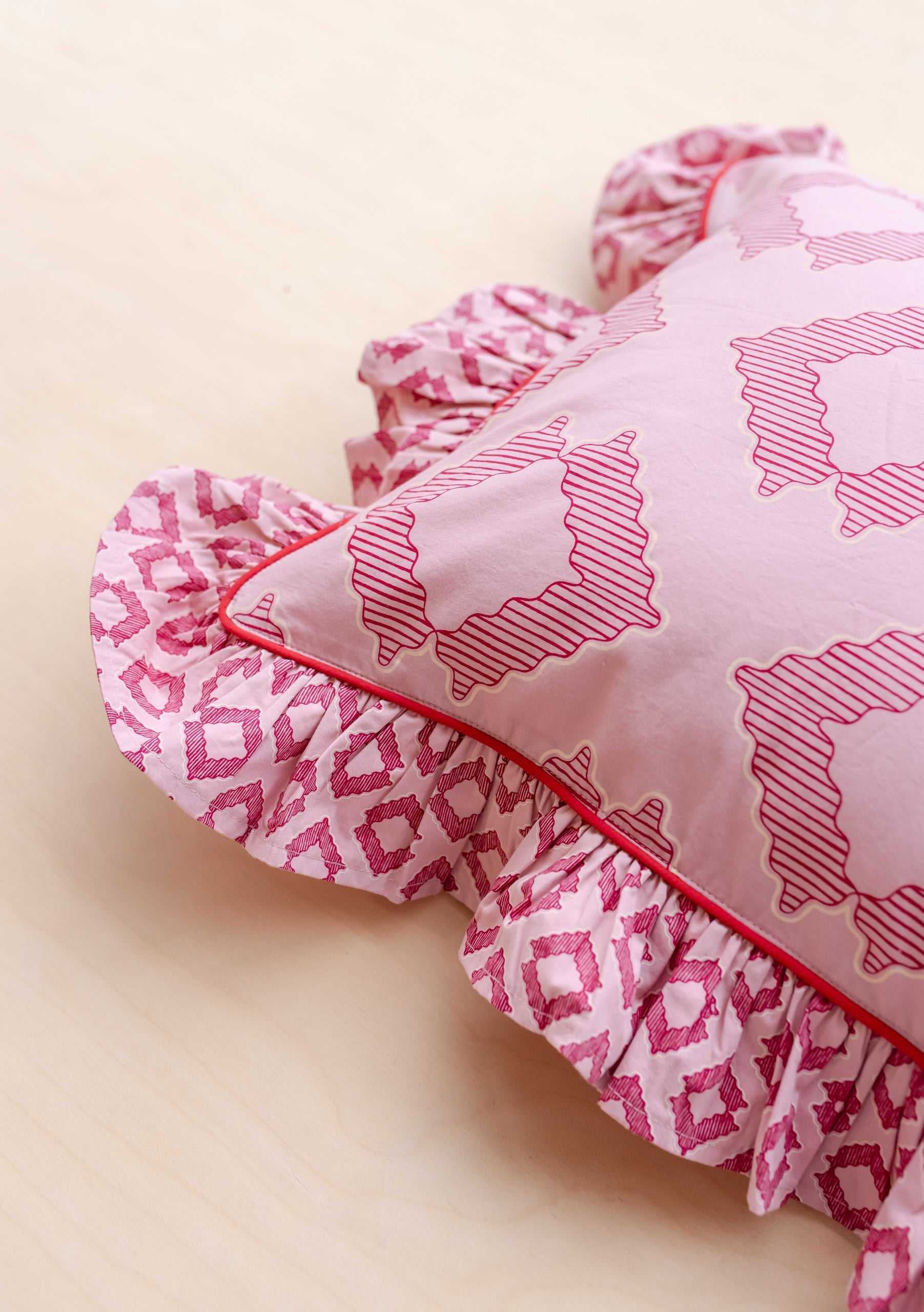 Cotton Cushion Cover in Pink Diamond