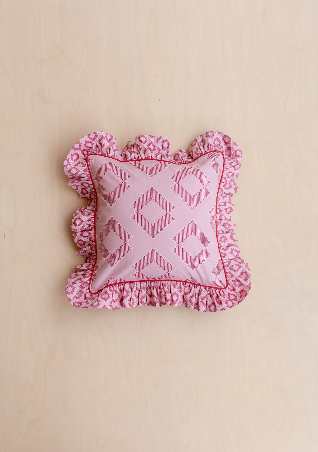 Cotton Cushion Cover in Pink Diamond