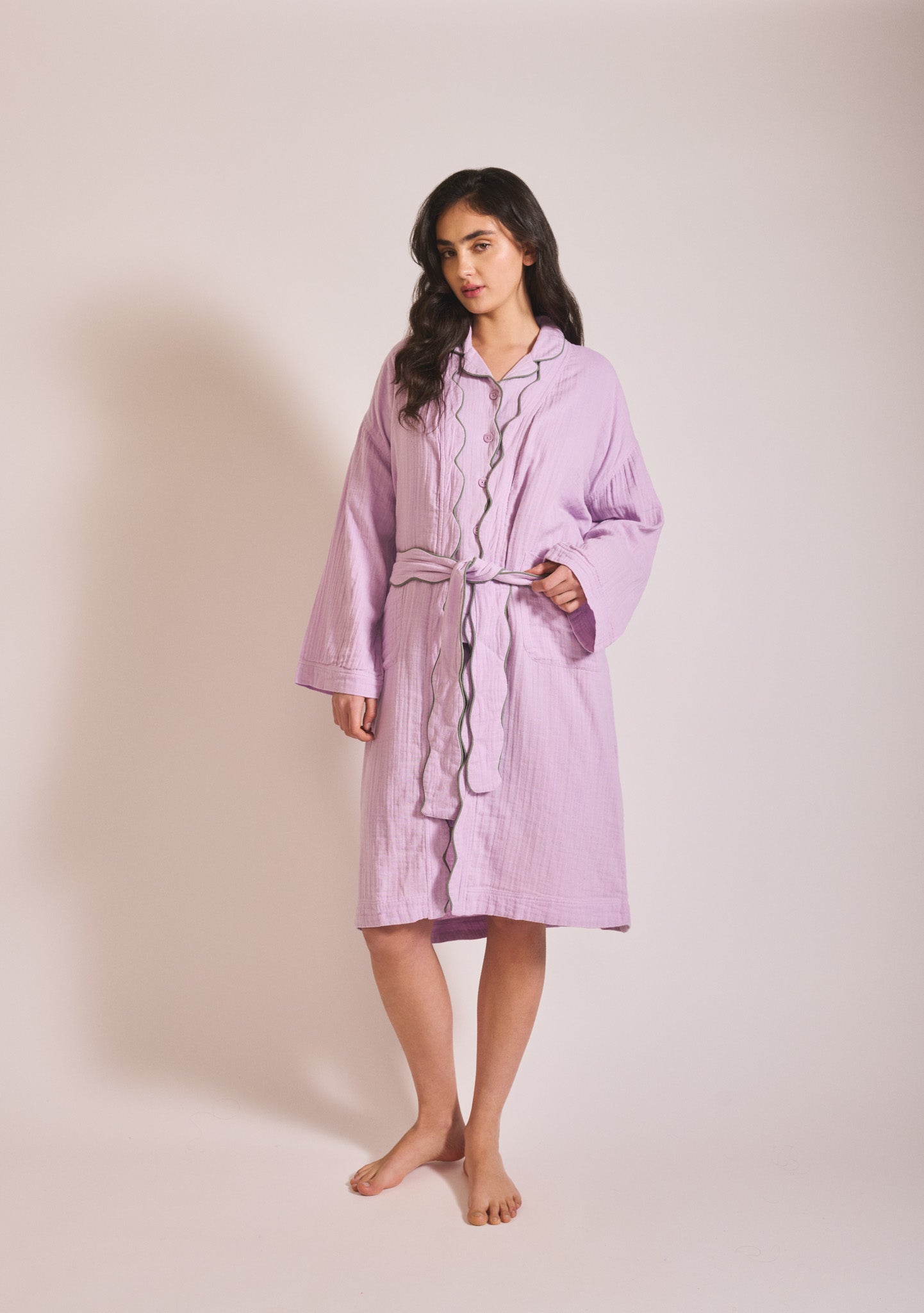 Cotton Robe in Lilac